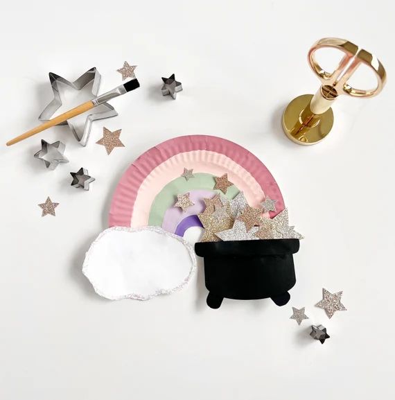Rainbow  Golden Stars Pot of Gold Craft Kit  Kids Crafts  | Etsy | Etsy (US)