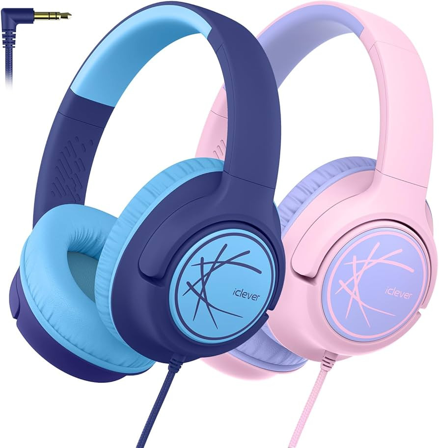 iClever HS26 Kids Headphones Cord, 85dBA Safe Volume Wired Headphones for Kids, Stereo Sound Fold... | Amazon (US)