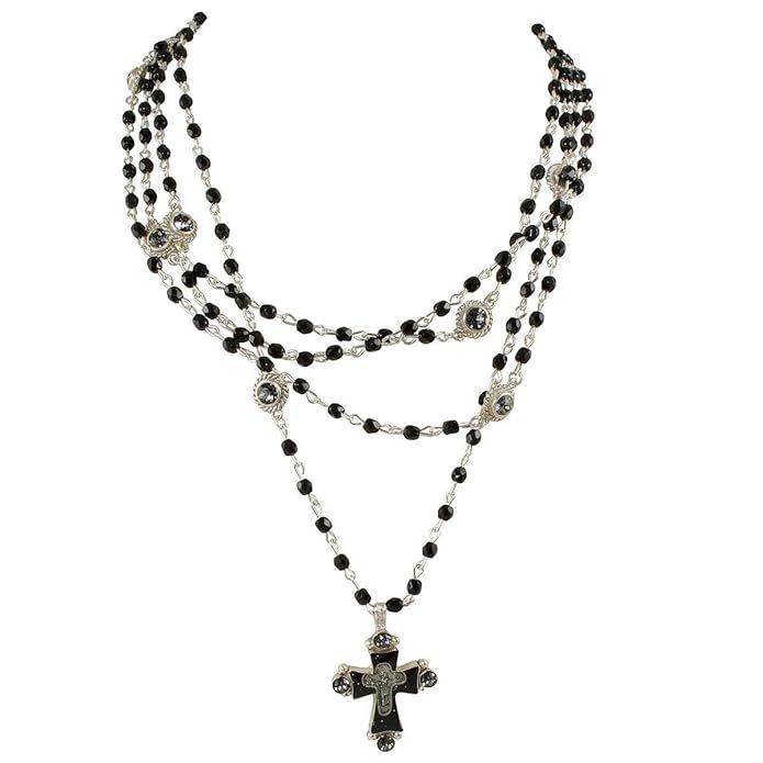 Magdalena Necklace Silver + Jet Black, Silver Night - VSA - Virgins Saints Angels Jewelry | Amazon (US)