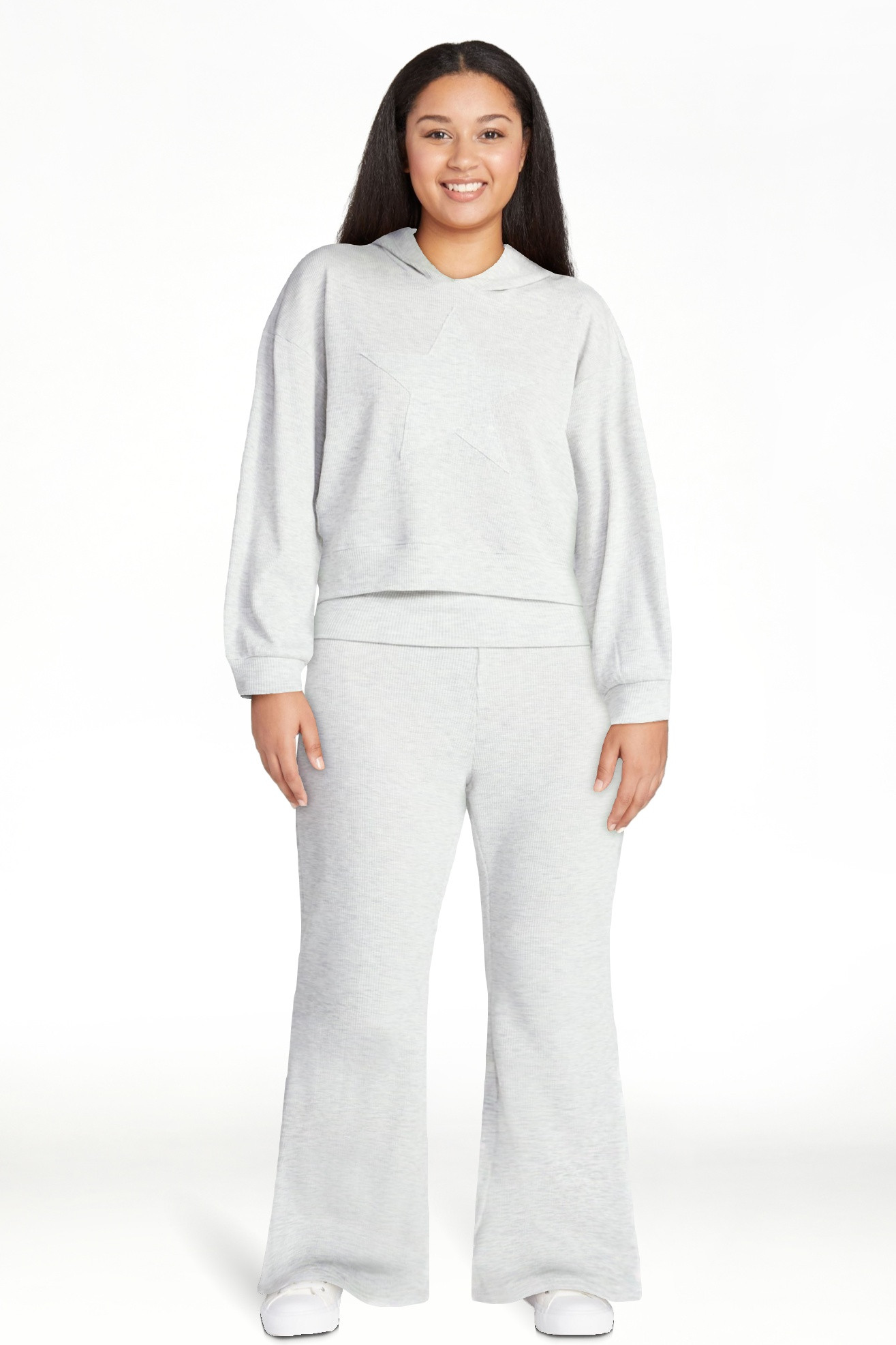 No Boundaries Star Hoodie and Foldover Flare Pants Set, 2-Piece, Women's XXS-XXL | Walmart (US)