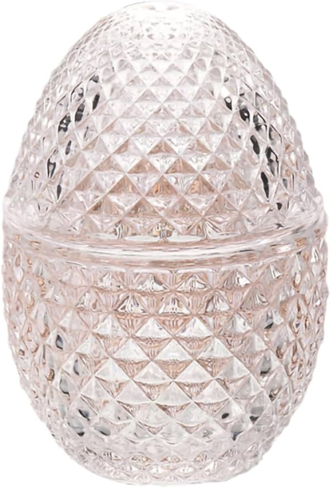 WAIT FLY Embossed Glass Candy Jar with Lid Apothecary Canister Jewelry Box Wedding Candy Buffet J... | Amazon (US)