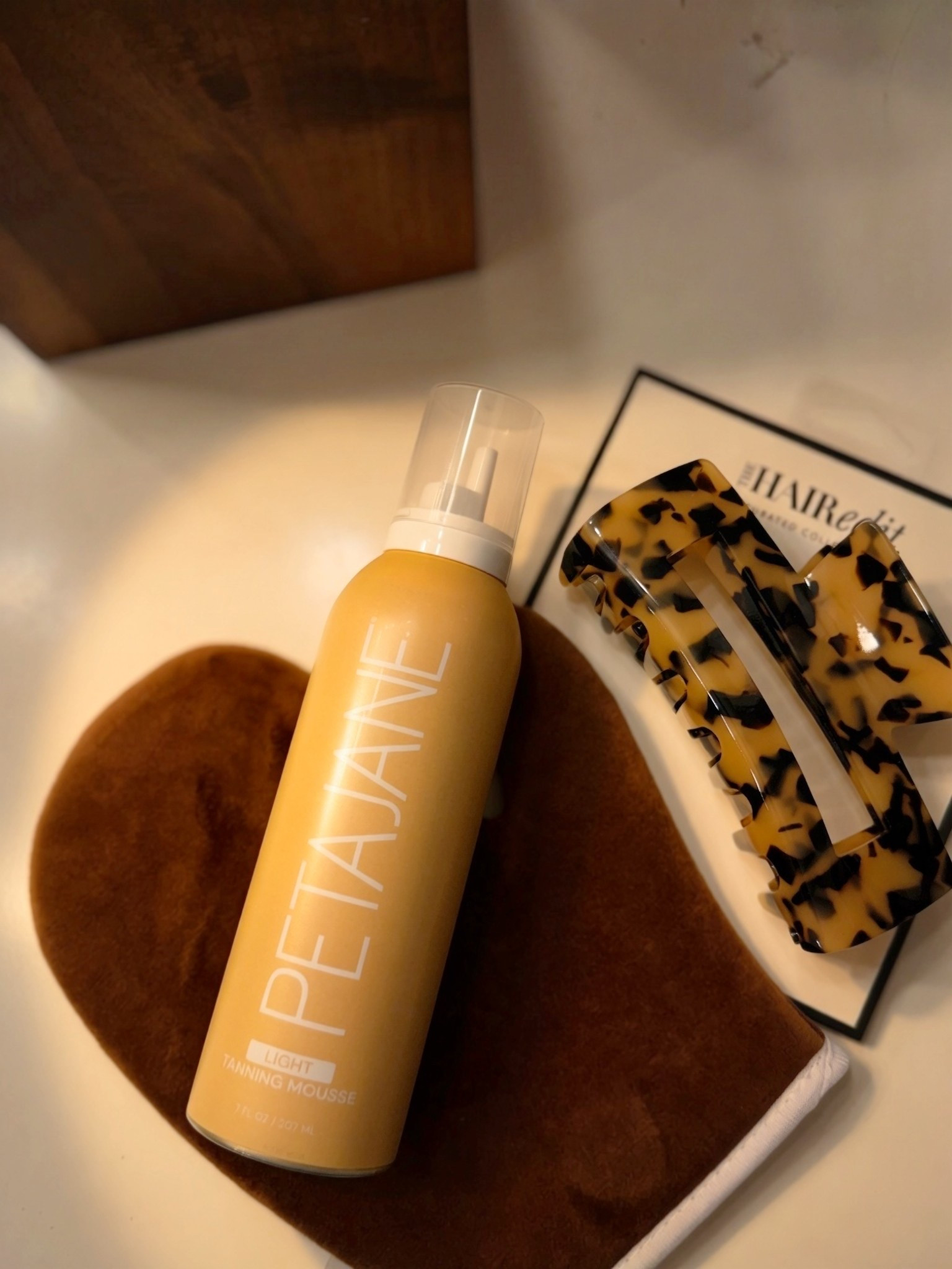 Currently obsessed ✨ Get the perfect spring and summer glow☀️
This tanning mousse + mit combo gives the most beautiful color, and this little claw clip I got for my birthday is the cutest finishing touch.
@amazonstylefinds @Target 

#LTKmorningroutine #LTKmomlife #LTKSwim