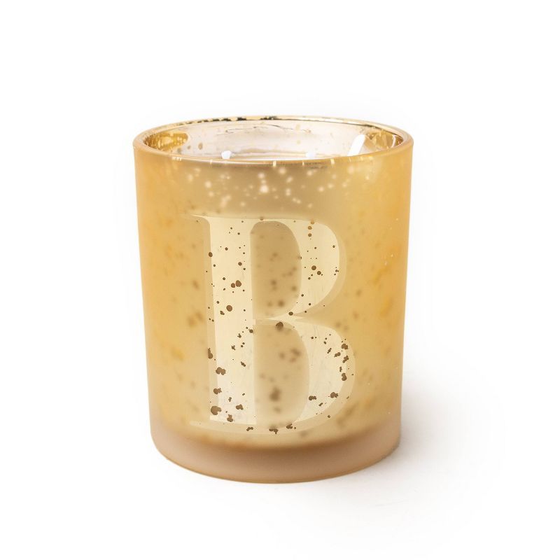 12oz Monogram Candle Mandarin & Redwood Foundry Gold - Foundry Candle Co. | Target