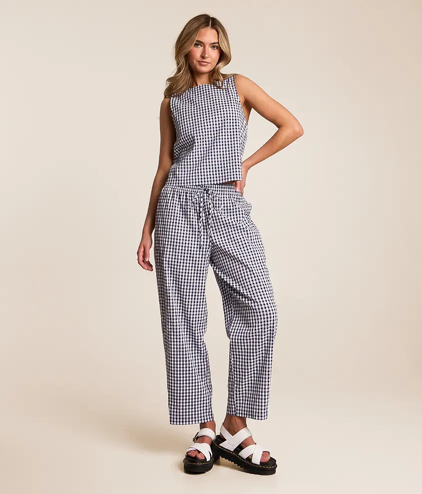 Gingham Taper Cropped Pant | Buckle