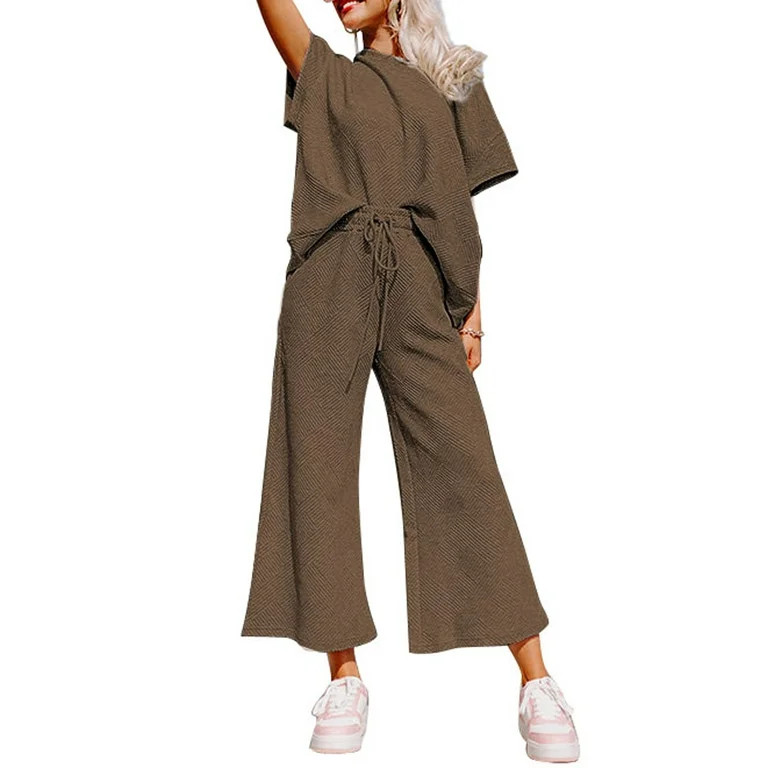 Dearlove Womens Sets 2 Piece Outfits Top and Bottom Outfits for Women 2 Piece Sweatsuit Sets Brow... | Walmart (US)