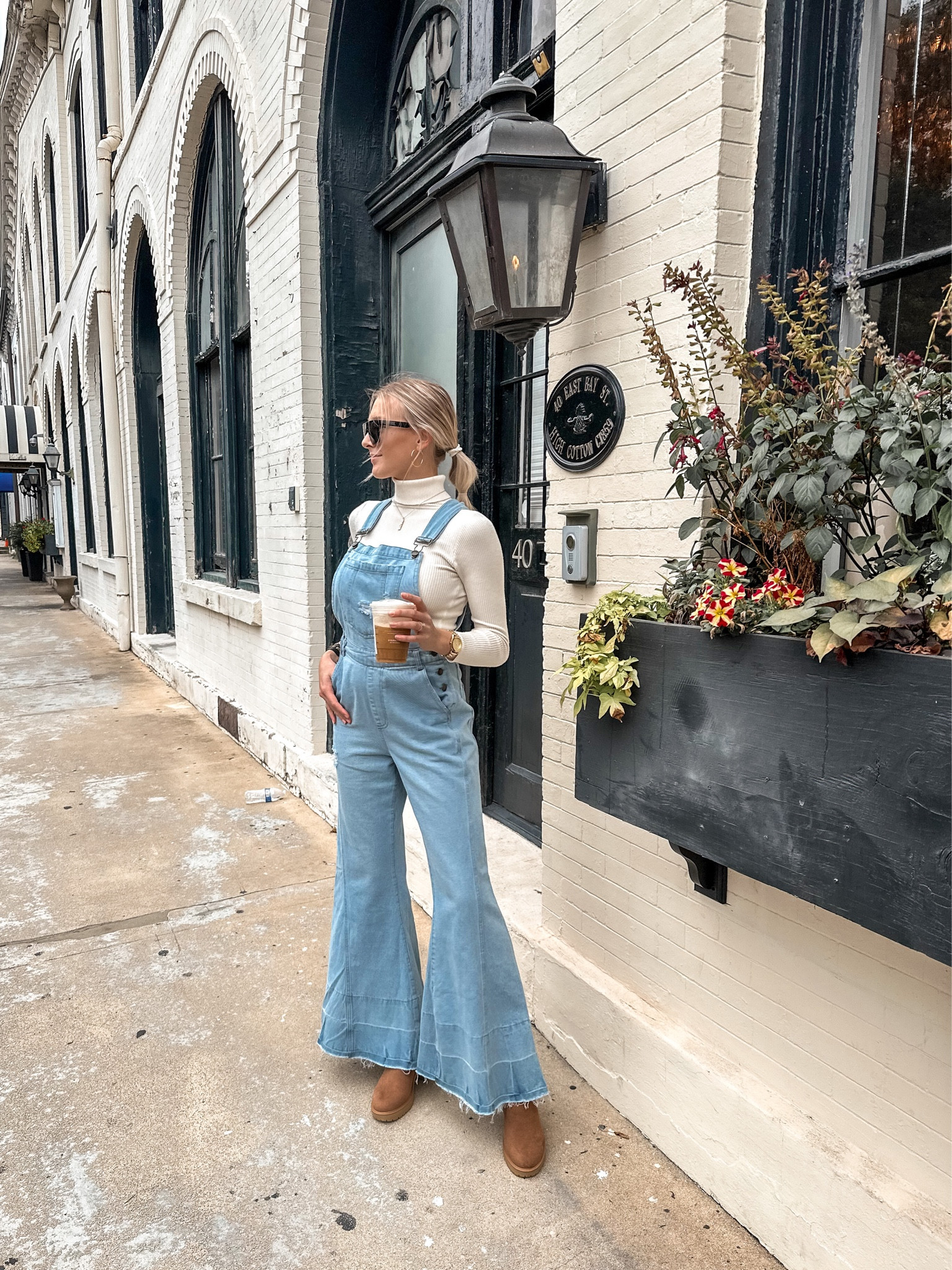 Cute fall overalls outfit | denim overalls outfit | denim jumpsuit | flare jean overalls | flare denim overalls 

#LTKunder50 #LTKfit #LTKunder100