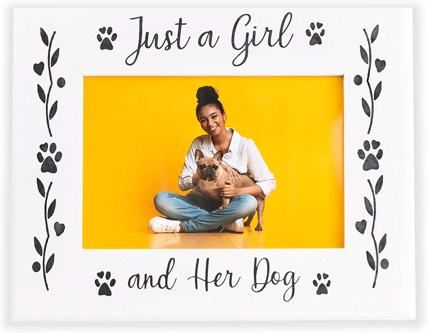 Amazon.com - Dog Picture Frame Gifts for Dog Lovers, Wooden Black and White Dog Photo Frame, Hold... | Amazon (US)