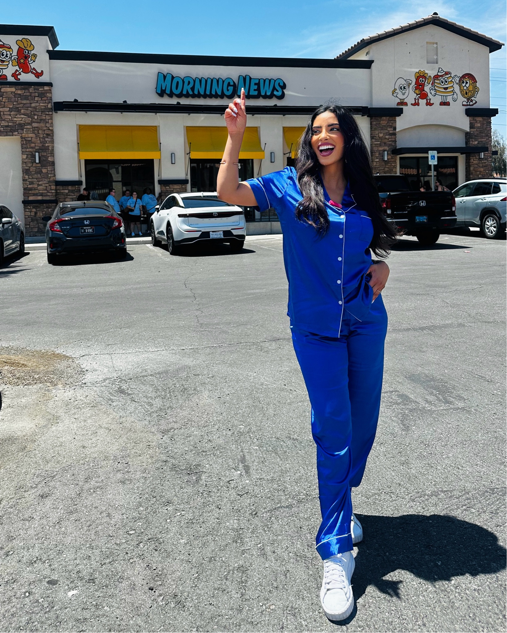 This Just In ✨ Growing up, breakfast on the weekends was my FAVORITE- from making breakfast with my parents to brunching hard as an adult. Now, every Sunday I’m your #breakfastbestie taking you to the best breakfast and brunch spots here in Las Vegas and beyond. First up, is Morning News📰 Check it out on IG & TikTok and be sure to follow @breakfastbestie on IG for a savory ride 🥞 And yes, I’m the girl enjoying breakfast in my silk pajamas 🎀

#MorningNews #MorningNewsLV #breakfastlover #breakfastandbrunch #brunchtime #lasvegaslocals #vegaslocals #forlocalsbylocals #silkpajamas #pjs 

#LTKU #LTKStyleTip #LTKActive