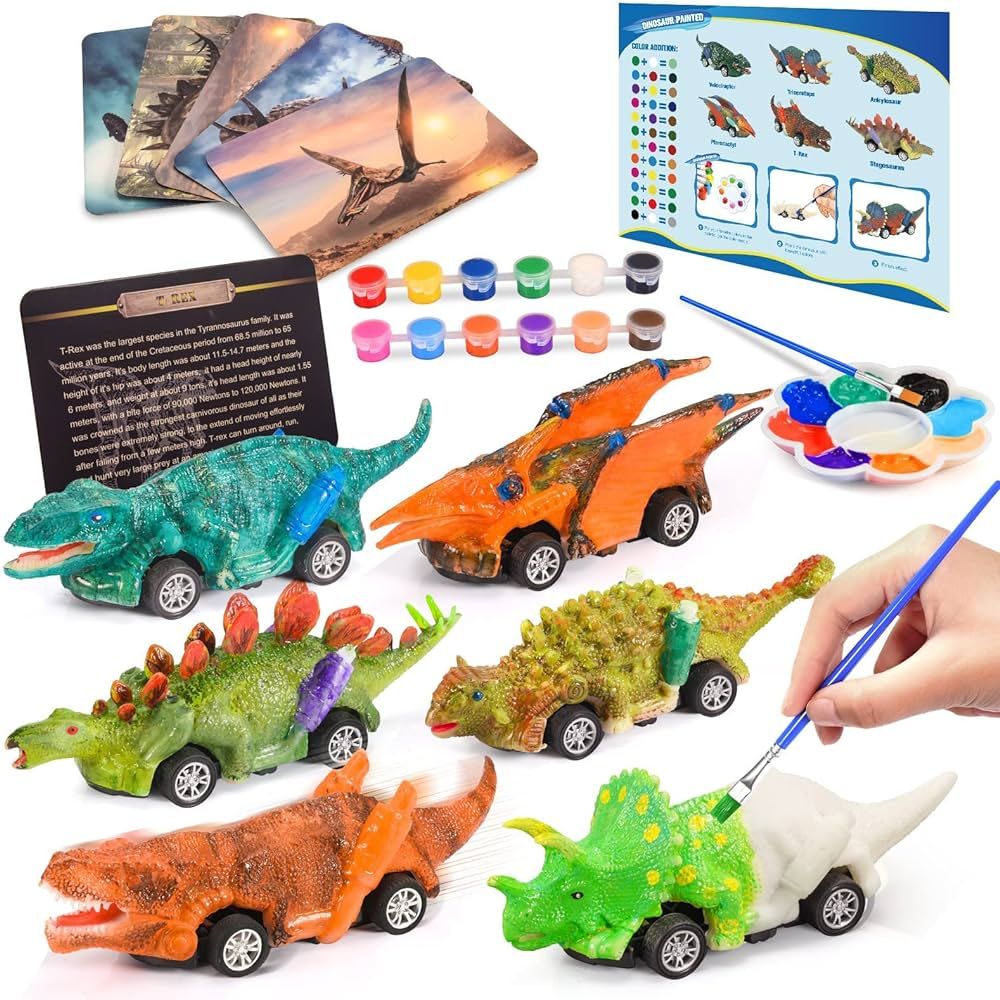 Dinosaur Toys for Kids 3-12 Years Arts and Crafts Pull Back Cars | Amazon (US)