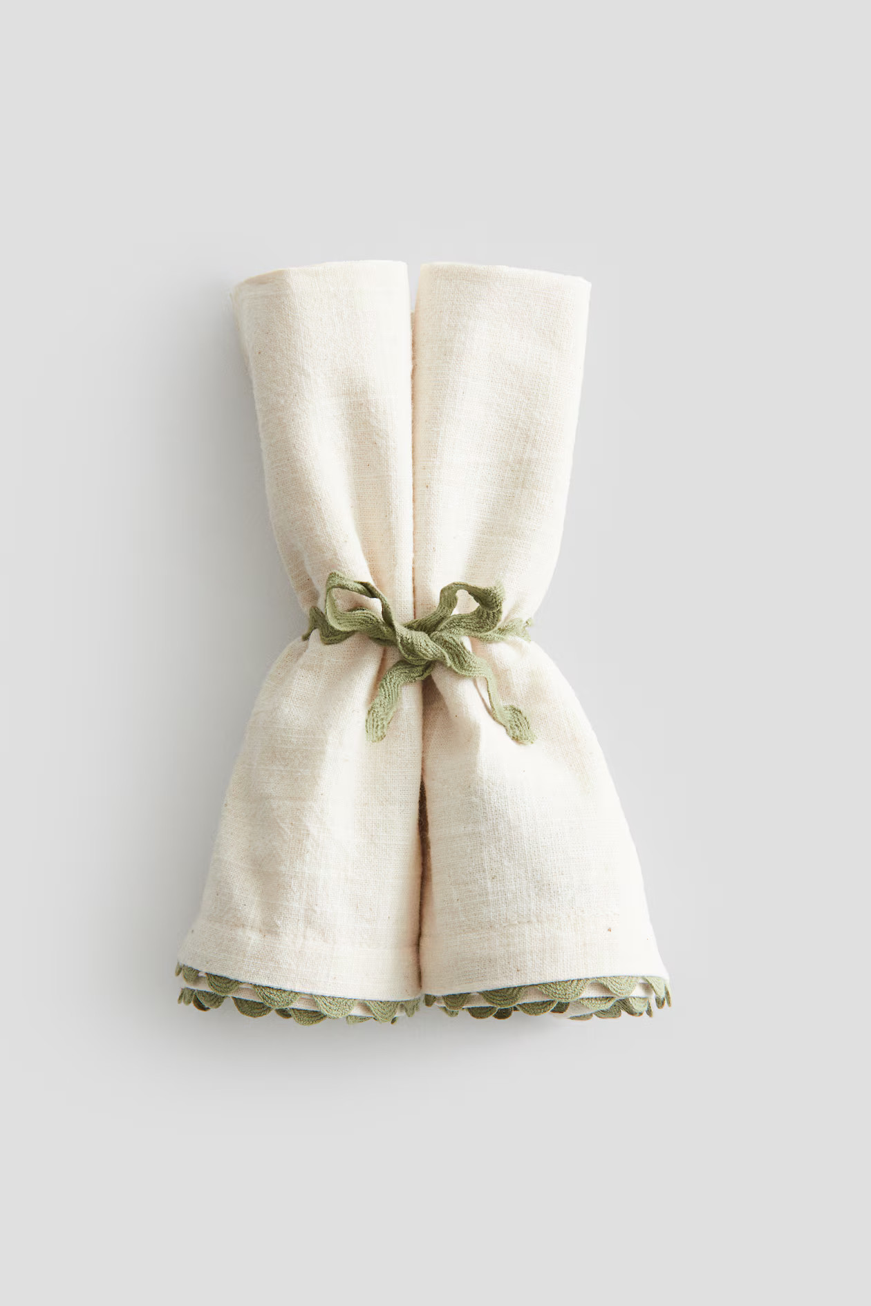 2-Pack Scalloped-Edge Napkins | H&M (US + CA)