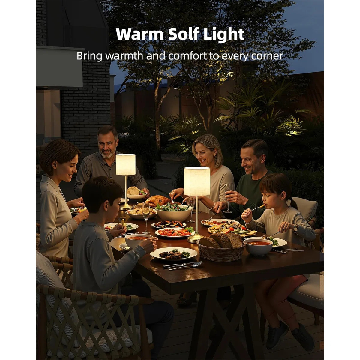17.9" Cordless LED Table Lamp with 8000mAh Rechargeable Battery and Fabric Shade | Wayfair North America