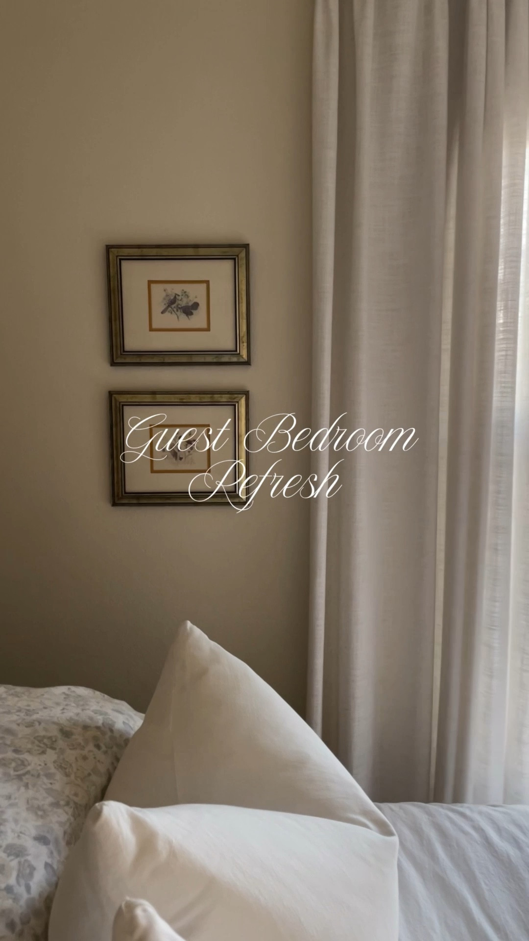 Just in time for guests! There’s something special about preparing a room at home to accept and house others. I love the simple, charming changes we added! 
Drapes are from LuxDrape and linked below :) 


#guests #guestbedroom #masterbedroom #drapes #curtains #customcurtains #luxdrape #victorian #cottagecore #linen #sheets #refresh 

#LTKHome #LTKgrwm