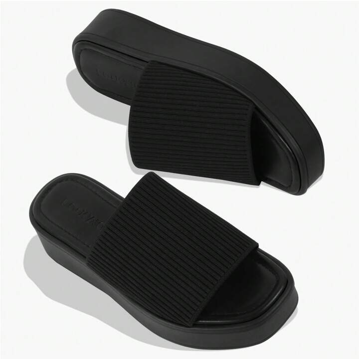 Women's Platform Sandals Open Toe Slip On Wedge Slides Summer Casual Flatform Chunky Sandals | SH... | SHEIN