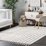 nuLOOM Behati High-Low Polka Dot Tassel Area Rug, 4' x 6', Beige | Amazon (US)