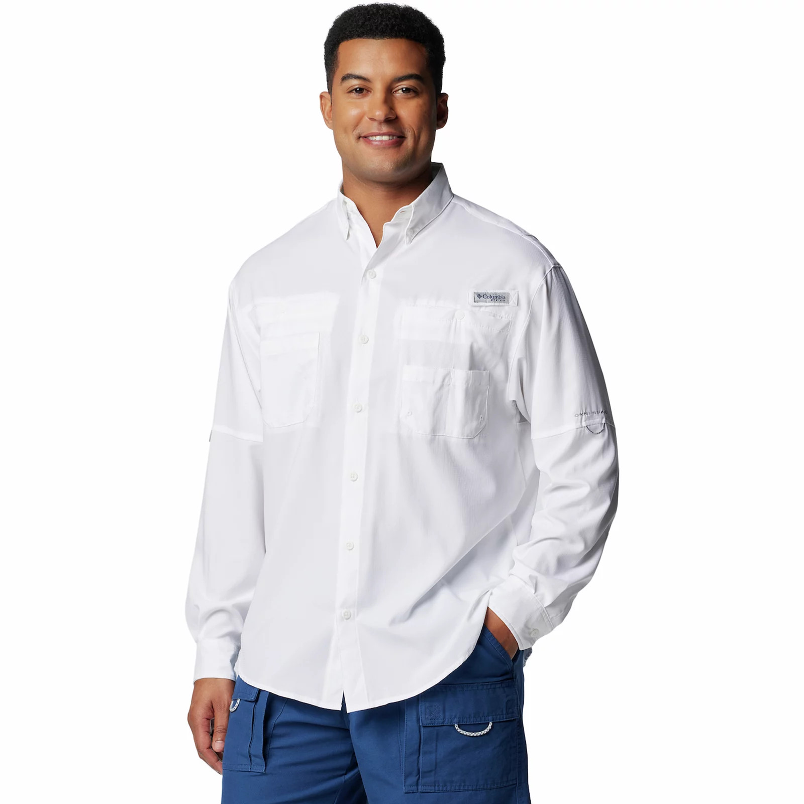 Men's Columbia PFG UPF 40 Tamiami™ II Long Sleeve Button-Down Shirt, Size: Large, White | Kohl's