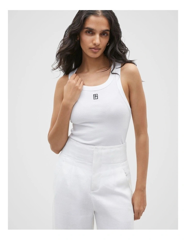 Rib Tank in Whisper White | Myer