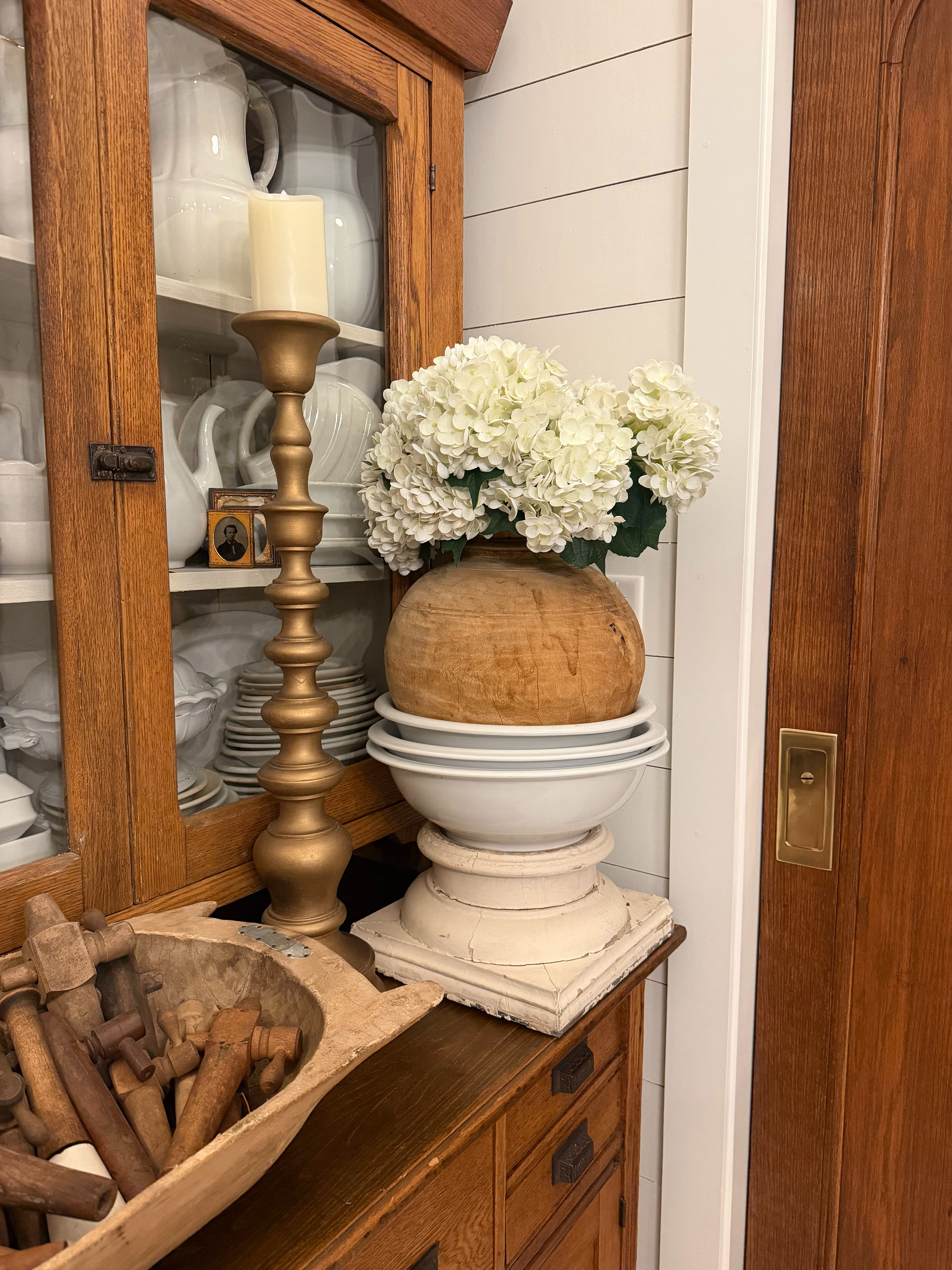 See how we styled these beautiful real-touch hydrangeas into our decor and the inspiration around this space.  

 #LTKSeasonal #LTKHome