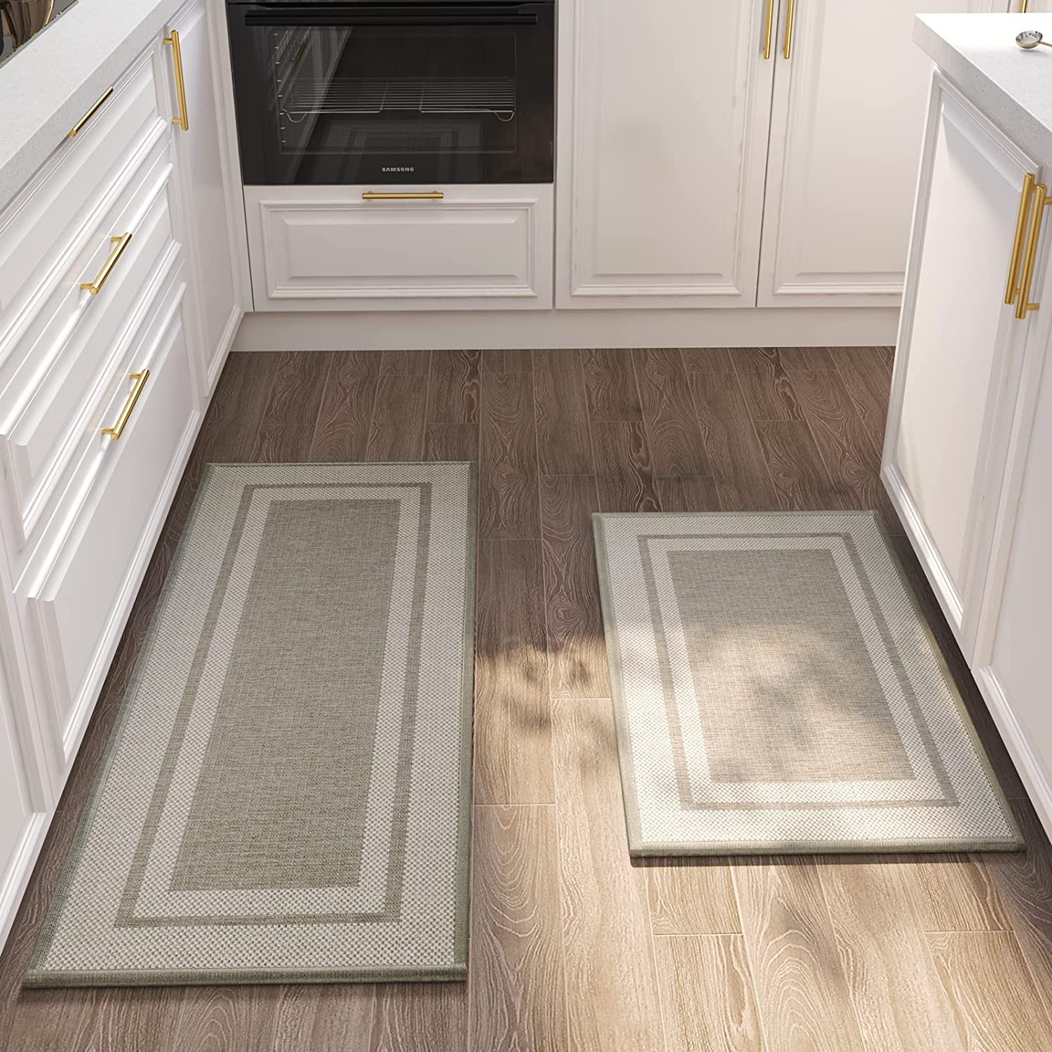 MontVoo Kitchen Rugs Rubber Non-Slip Kitchen Rugs and Mats,Washable Kitchen Mats for Floor,Absorb... | Amazon (US)