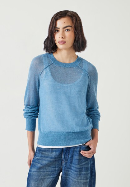 Elsie Gauzy Wool Blend Crew Jumper | Hush UK