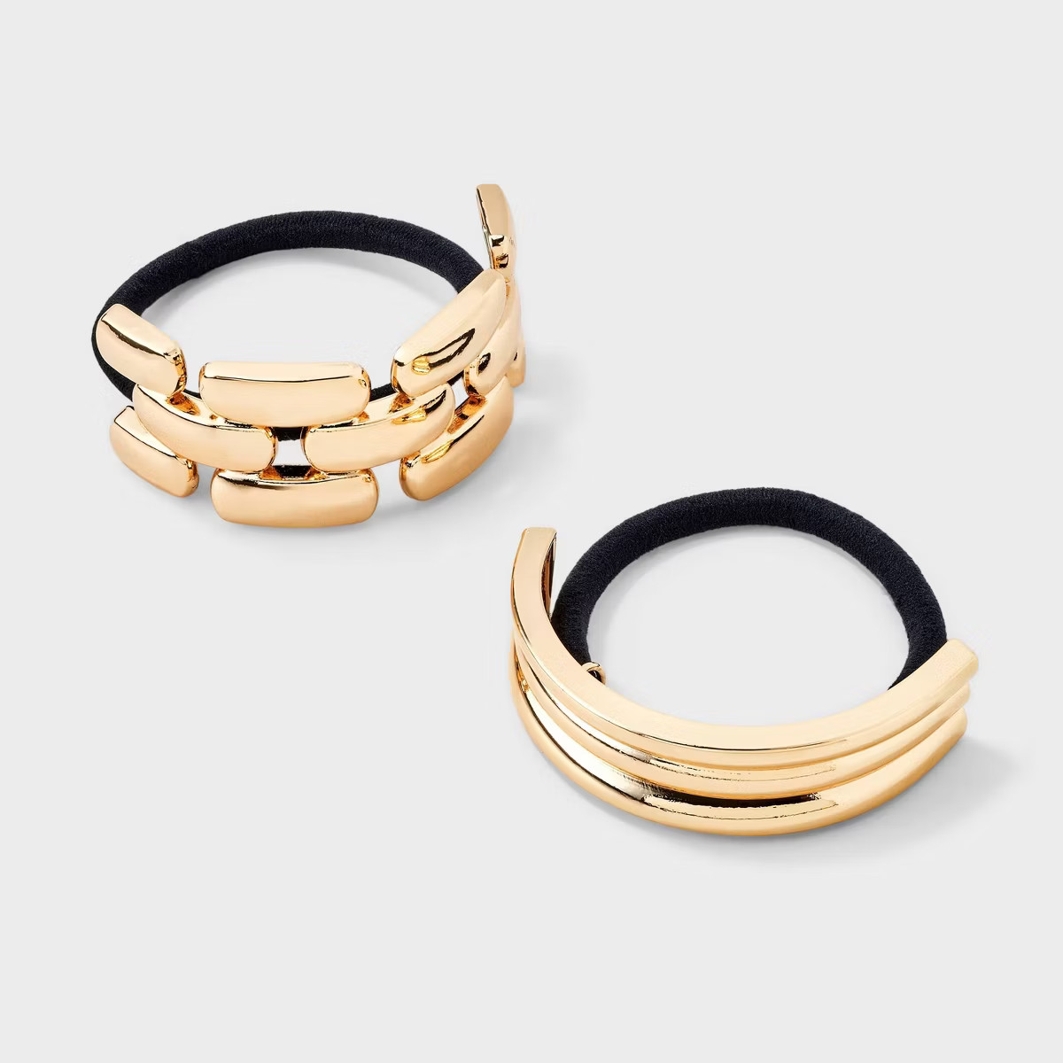 Textured Pony Cuff Hair Twister 2pc - A New Day™ Gold: Fashion Elastic Band, Zinc & Plastic | Target