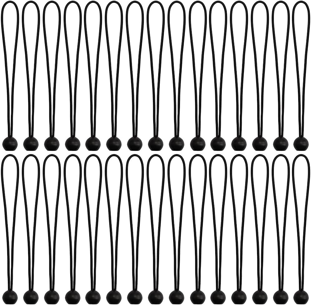 AOPRIE 30 Pcs Bungee Cords with Balls 12 inch Black Ball Bungees Heavy Duty Tarp Bungee Cords Tra... | Amazon (US)