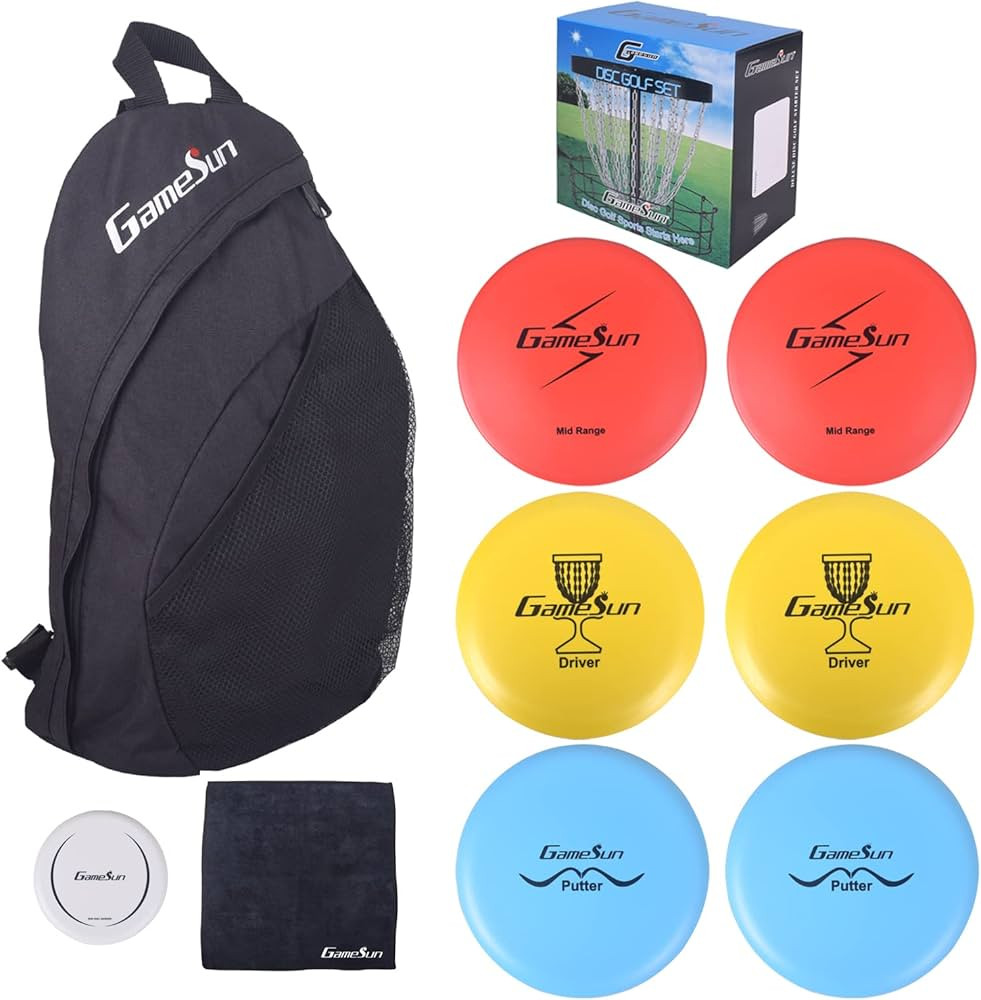 DISC Golf Set Includes 1pc Heavy Duty Nylon Backpack Bag, 2pcs Drivers, 2pcs Mid-Ranges, 2pcs Put... | Amazon (US)
