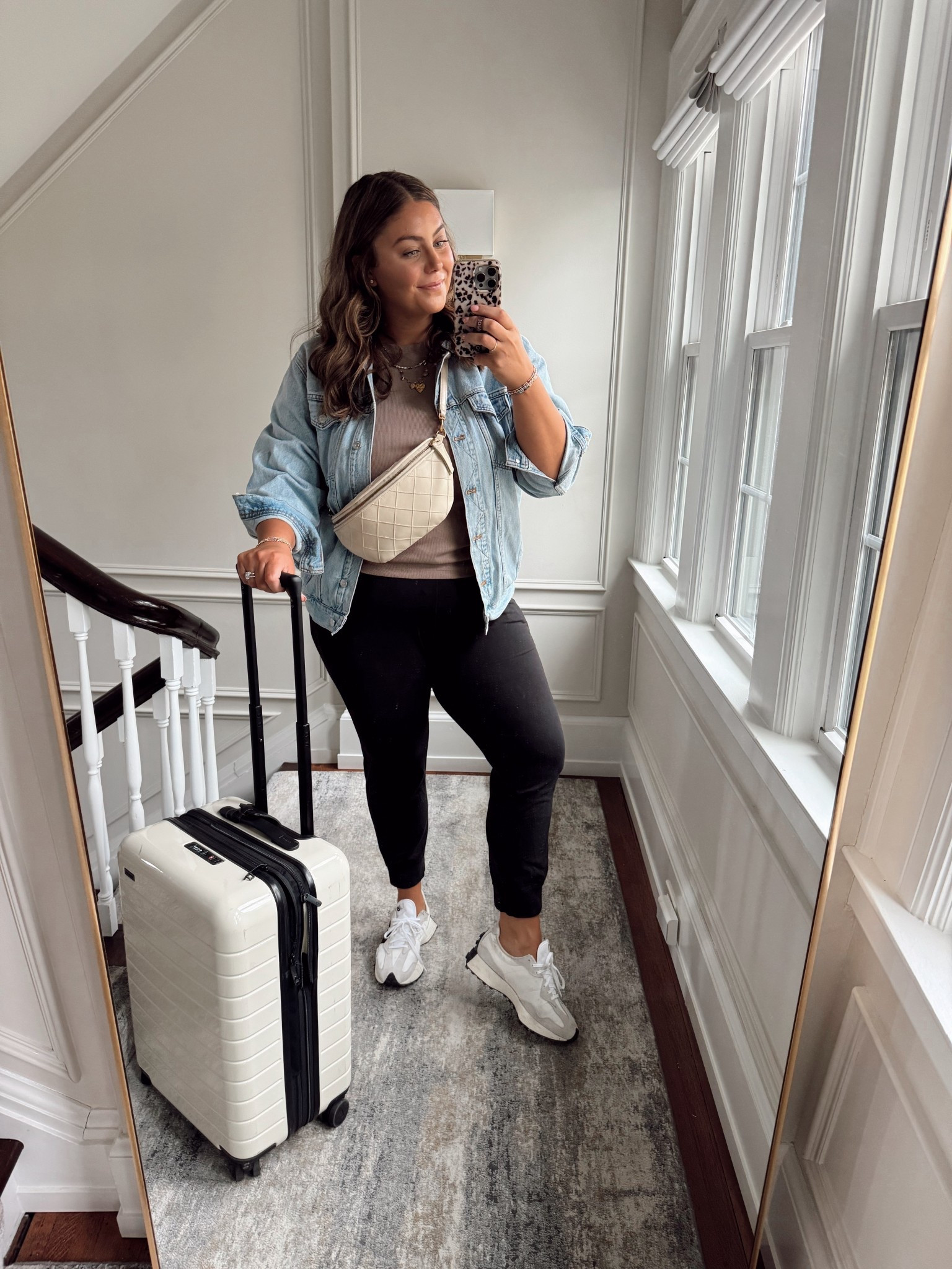 Travel outfit inspo - Vegas travel outfit. Wearing size XL in jacket, XXL Tall in T-shirt, XL in joggers. Sharing similar styles! 

#LTKMidsize #LTKTravel #LTKStyleTip