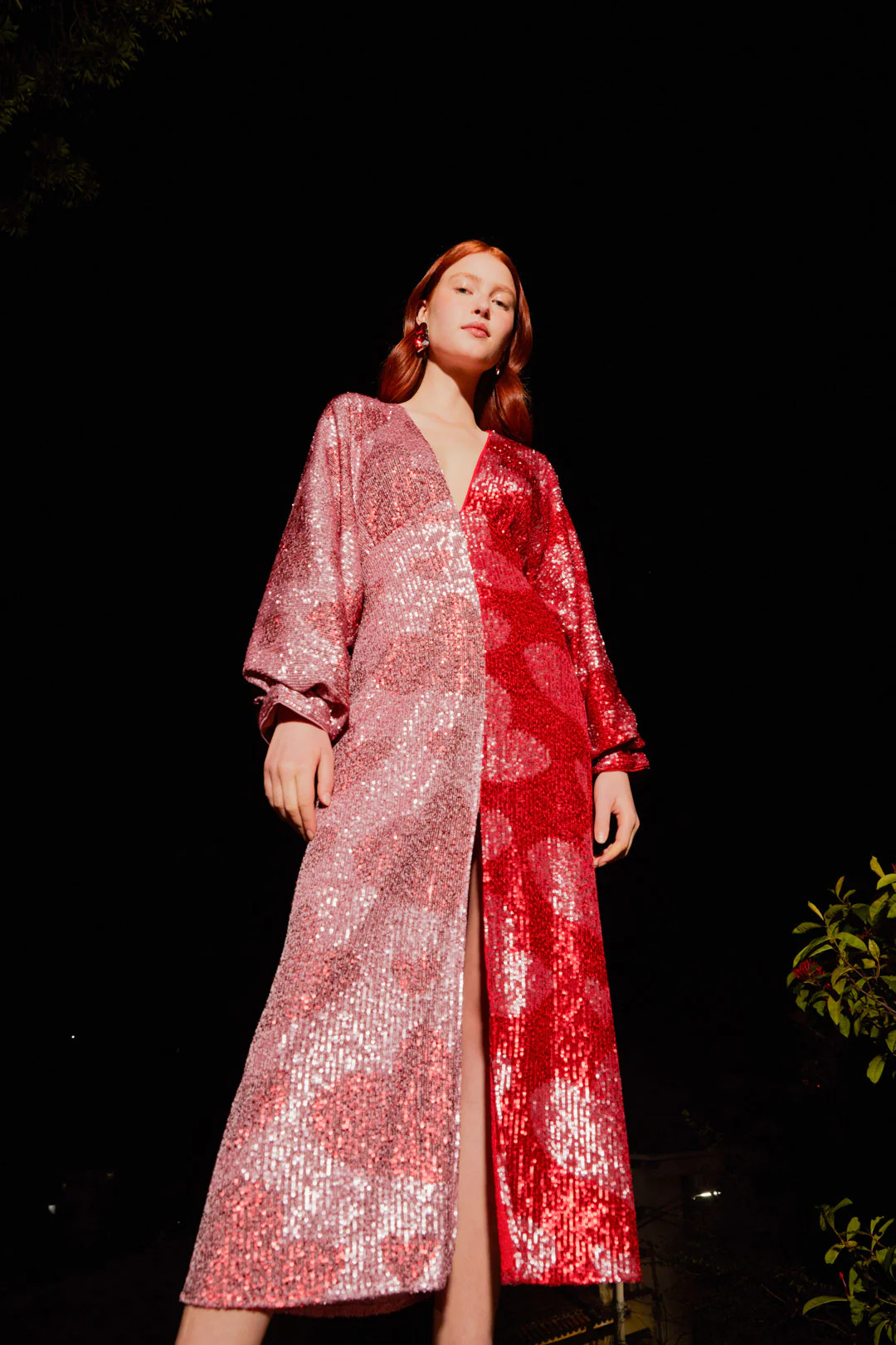 Hearts Sequin Midi Dress | FarmRio (US)