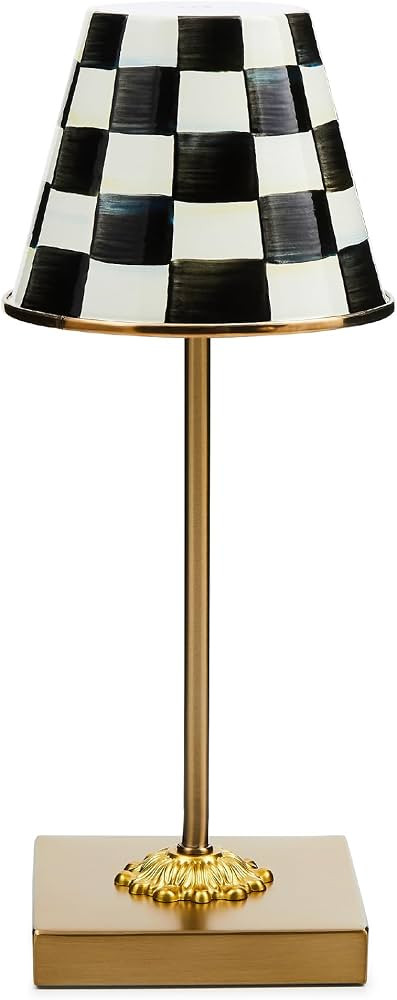 MACKENZIE-CHILDS LED Rechargeable Cafe Table Lamp, Cordless Decorative Lamp, Black-and-White Cour... | Amazon (US)