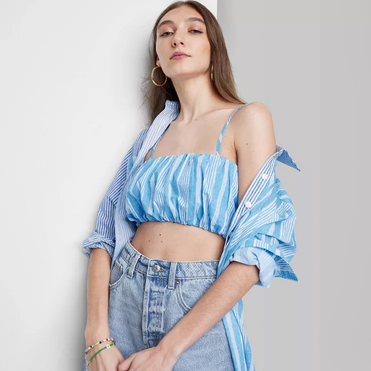 Women's Woven Bubble Hem Tank Top - Wild Fable™ | Target