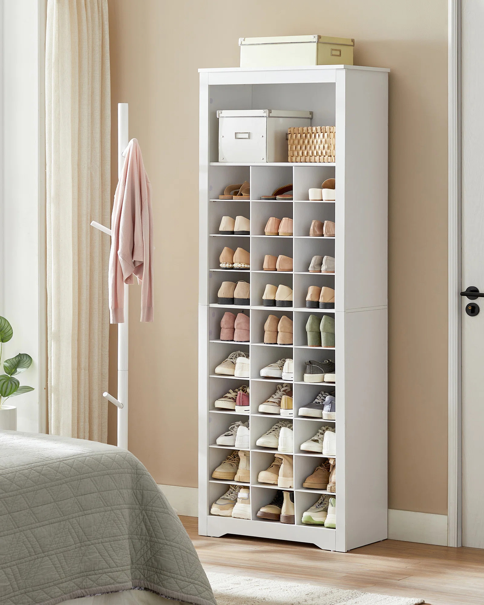 Latitude Run® Shoe Storage Cabinet with 31 Open Cubbie, Adjustable Shelves, 10 Tier Shoe Rack Or... | Wayfair North America