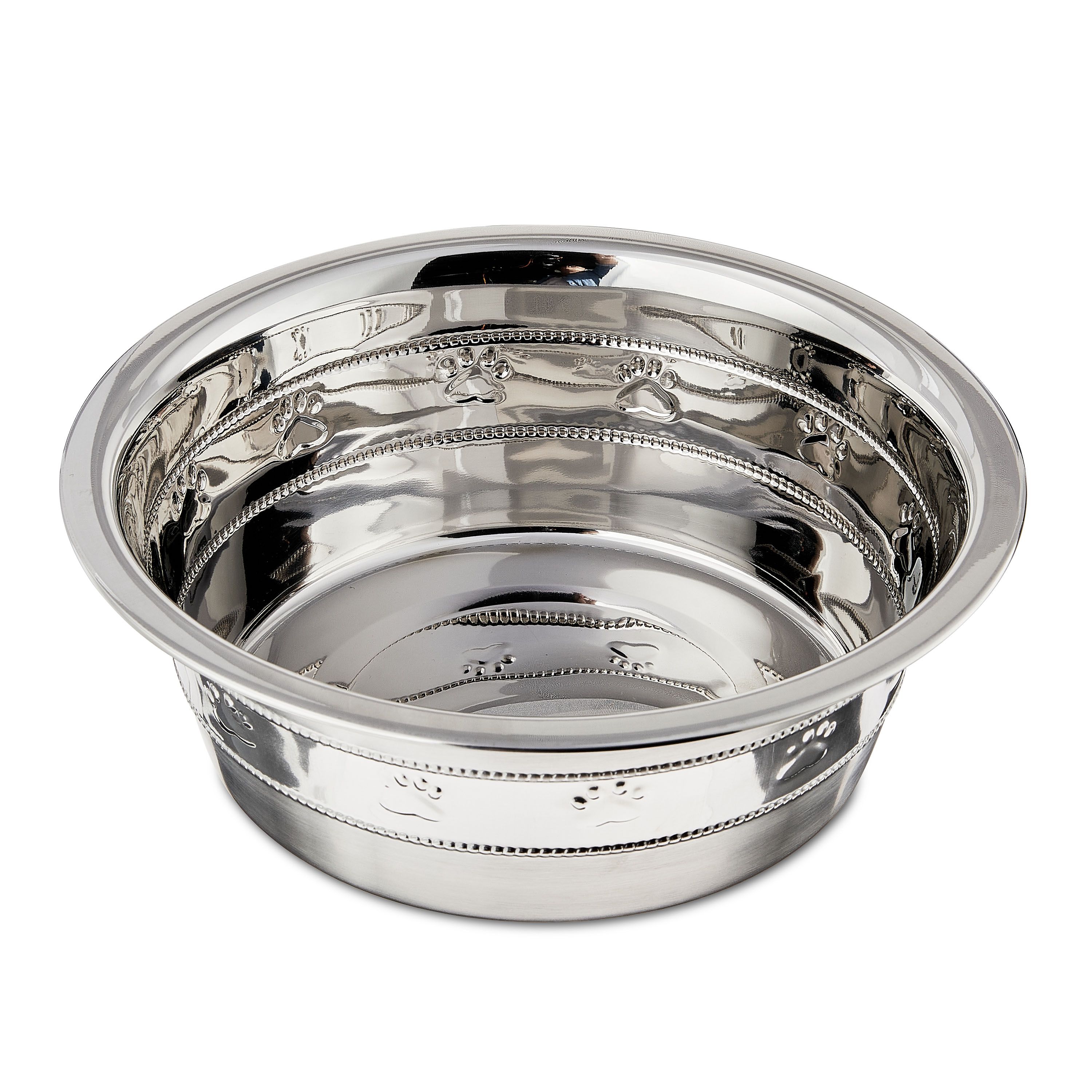 Vibrant Life Stainless Steel Paw & Beads Imprint Dog Bowl Medium | Walmart (US)