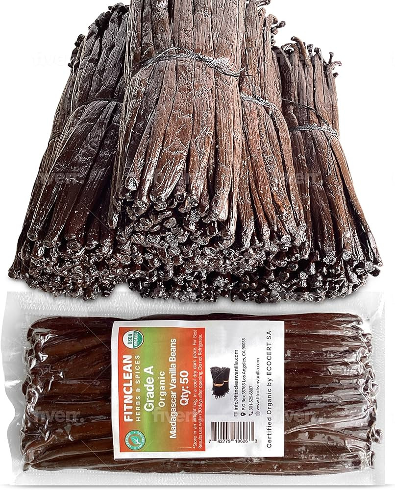 50 Organic Grade A Madagascar Vanilla Beans. Certified USDA Organic for Extract and all things Va... | Amazon (US)