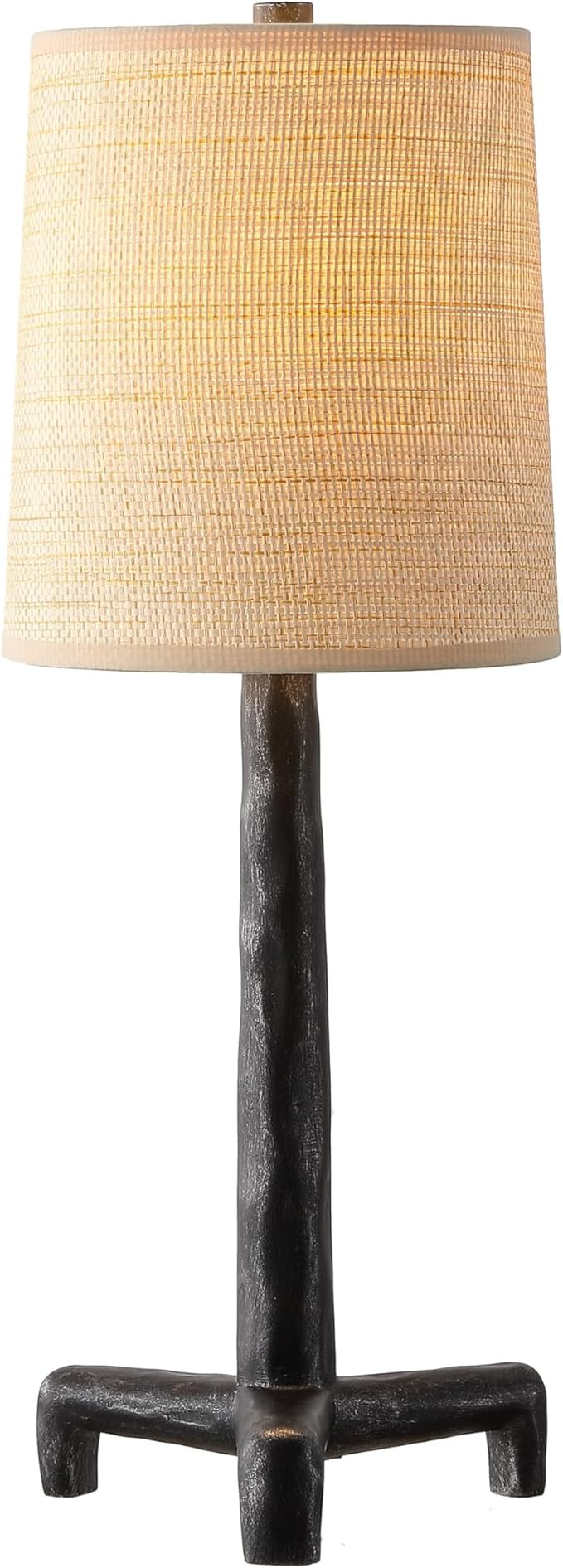SAFAVIEH Lighting - Soline 24-Inch Table Lamp - Black Iron & Natural Shade - Ideal for Living Roo... | Amazon (US)
