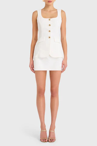 Amanda Uprichard Kya Romper in Ivory - Size S | Amanda Uprichard