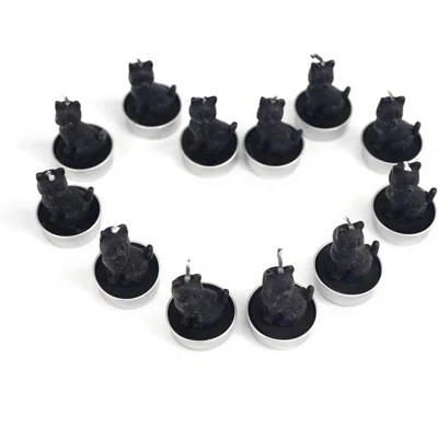 12-Pack Black Cat Tealight Candle Set – Charming Home Décor Accent | Wayfair North America