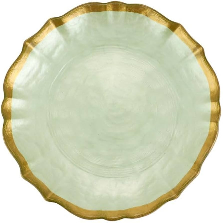Vietri viva Baroque Glass Pistachio Cocktail Plate, 6" D Snack Dessert Appetizer Server | Amazon (US)