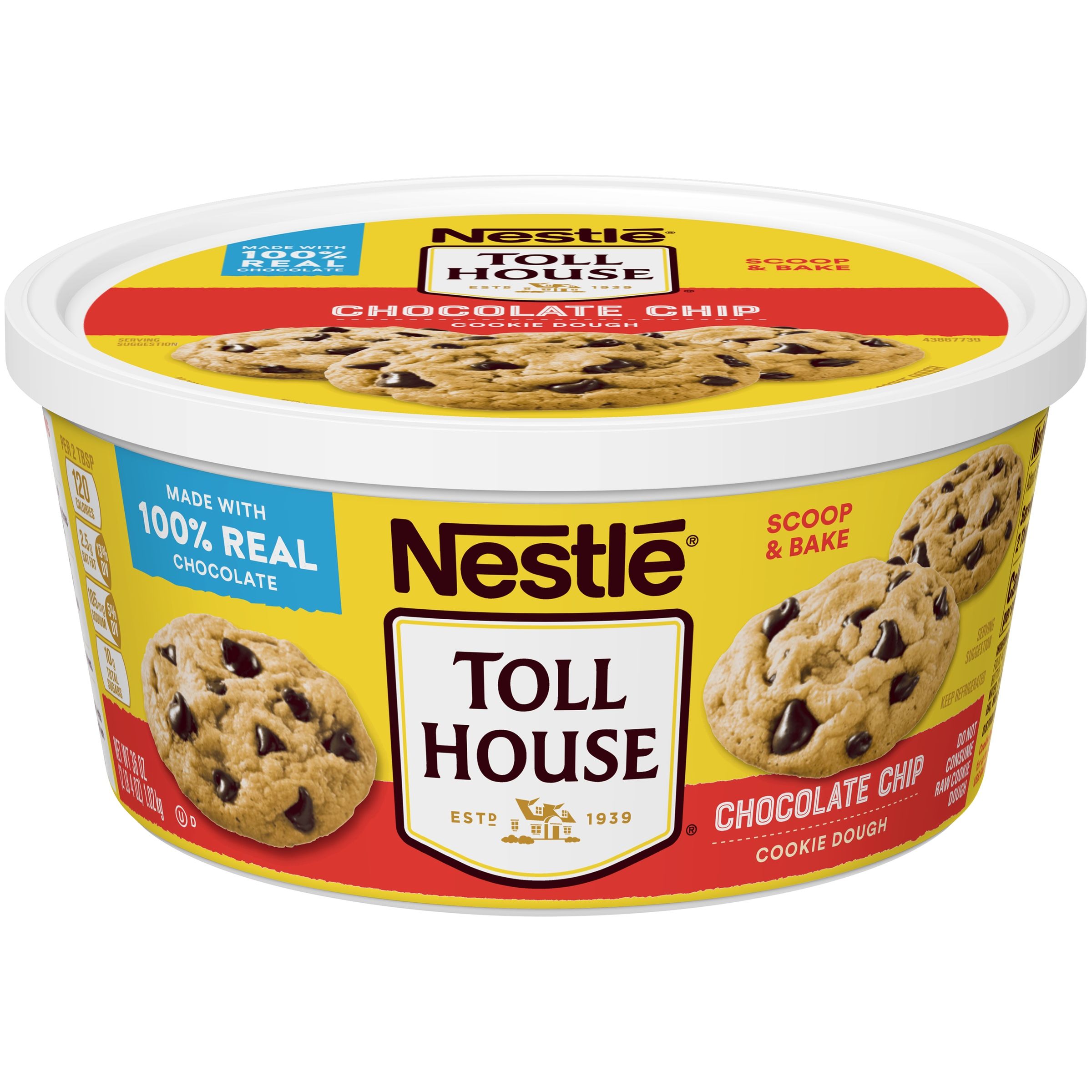 Nestle Toll House Chocolate Chip Cookie Dough, 36 oz (Regular Container) | Walmart (US)