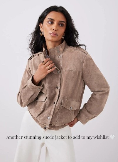 Mint velvet neutral suede jacket - leather bomber jacket with funnel neck a beautiful capsule wardrobe staple that’s minimal yet modern #mintvelvet #suede #jacket 

#LTKuk #LTKstyletip