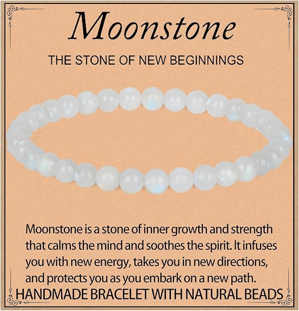 LPBeads Handmade Natural Gemstone Stretch Elastic Bracelet Healing Crystal Round Stone Beads Jewe... | Amazon (US)