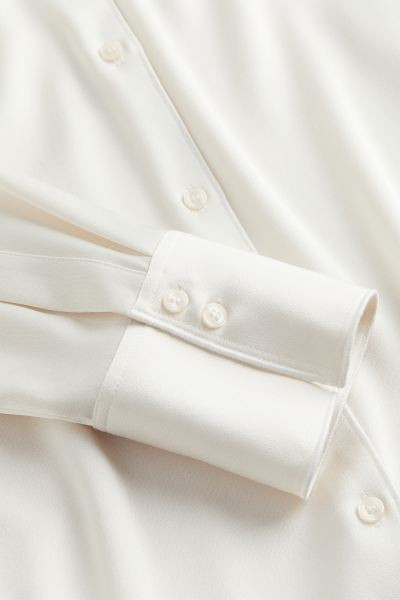 Satin Shirt - White - Ladies | H&M US | H&M (US + CA)