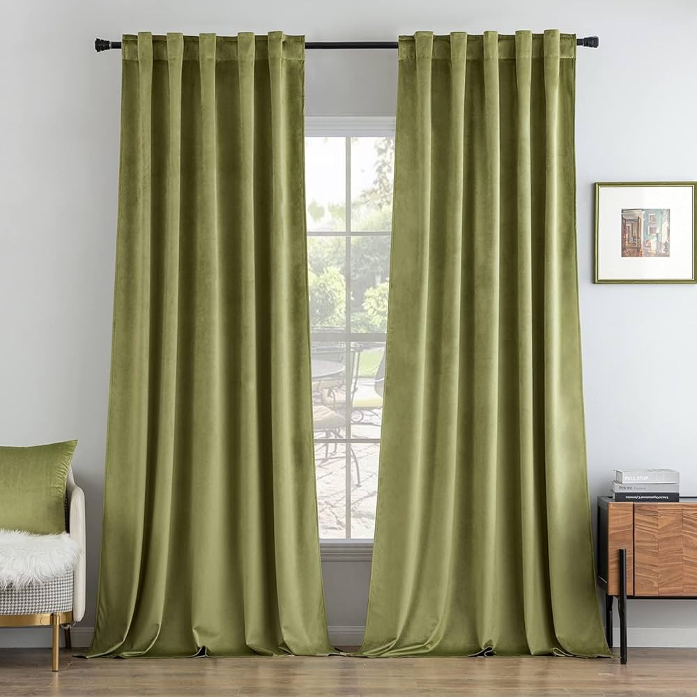 MIULEE Velvet Curtains 108 inches Long 2 Panels - Luxury Room Darkening Curtains for Bedroom Livi... | Amazon (US)