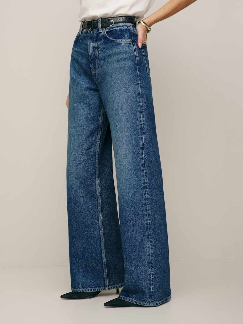 Cary High Rise Slouchy Wide Leg Jeans | Reformation (Global)