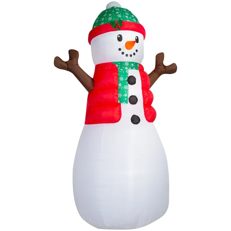 Multicolor Snowman Christmas Airblown Yard Inflatable, 10', by Holiday Time | Walmart (US)