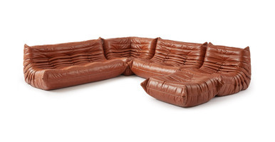 Michel Ducaroy Modular Leather Sofa Set | Configuration E | Manhattan Home Design