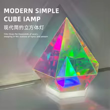 LED 3D Pirâmide Cubo Luz Noturna USB Escurecimento A Cores Luz Ambiente Sala De Estar Quarto Cab... | Ali Express BR