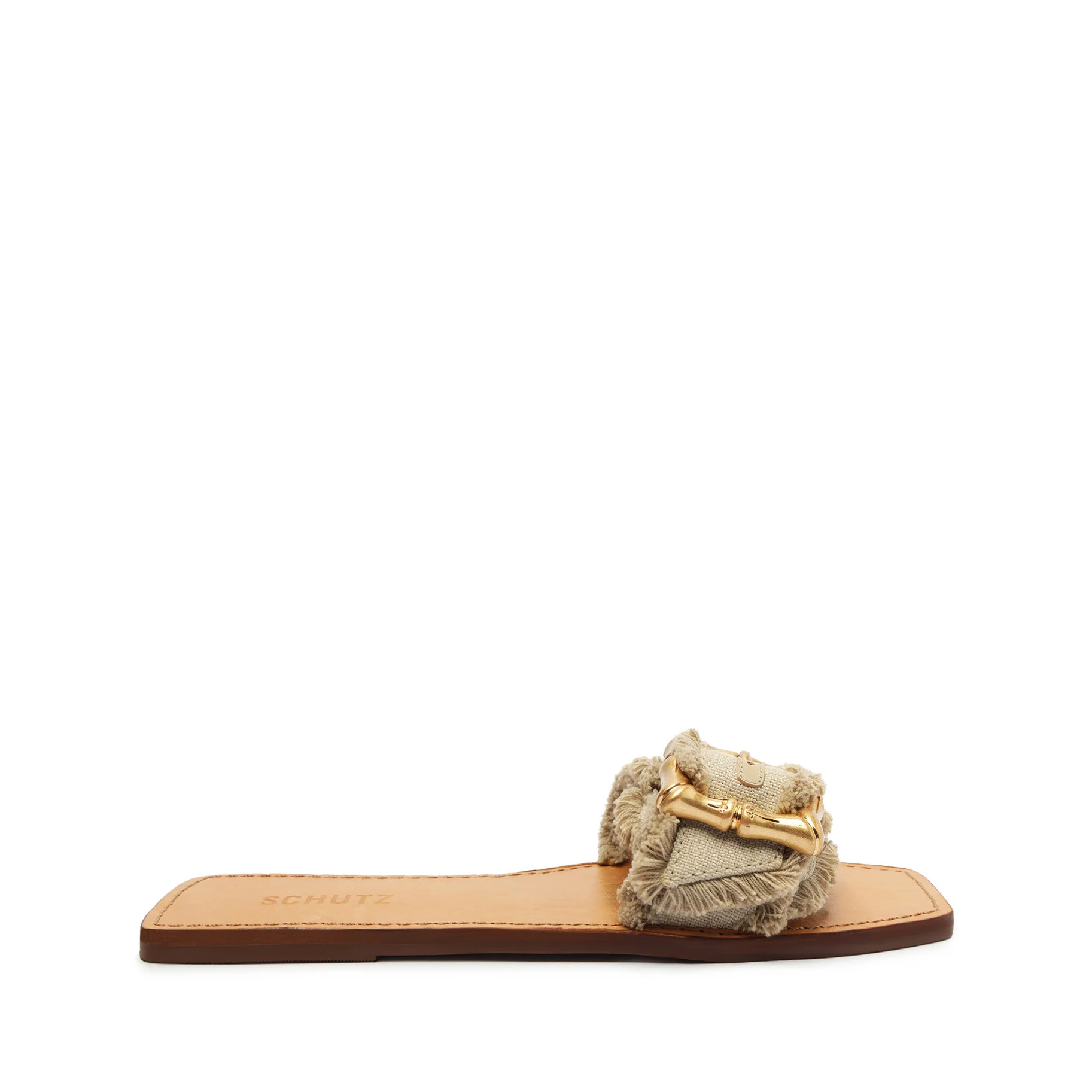 Enola Linen Sandal - Enola Slides - Flat Slide Sandals | Schutz (US)