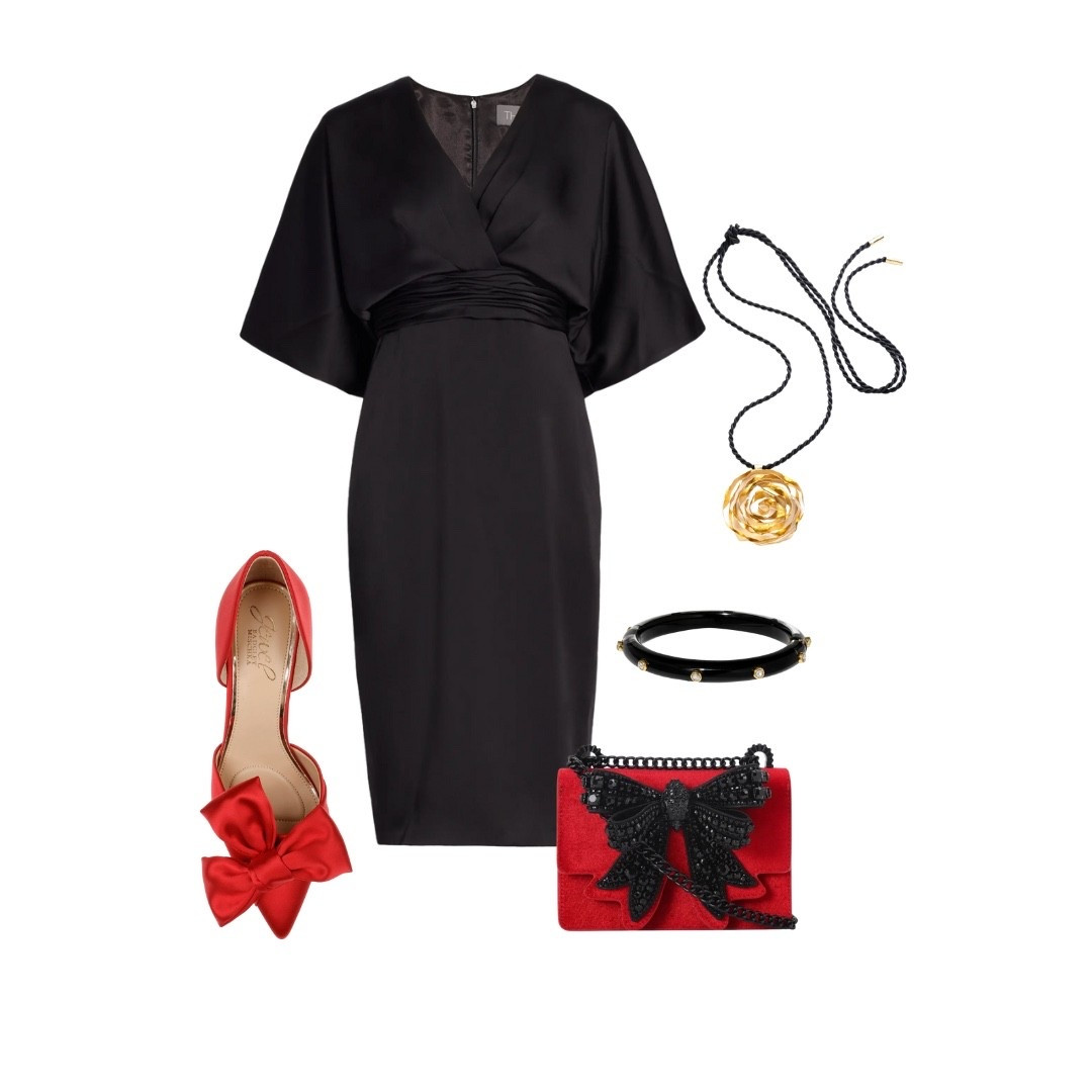 Simple and elegant..that is the beauty of this outfit!!

The impact of red accessories cannot be underestimated.. instantly lifts a basic black dress❤️

#LTKSeasonal #LTKHoliday #LTKOver40