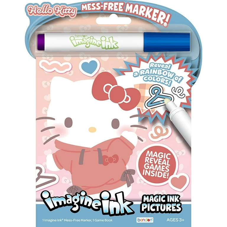 Hello Kitty 16-Page Imagine Ink Coloring and Activity Book with Mess-Free Marker, by Bendon | Walmart (US)