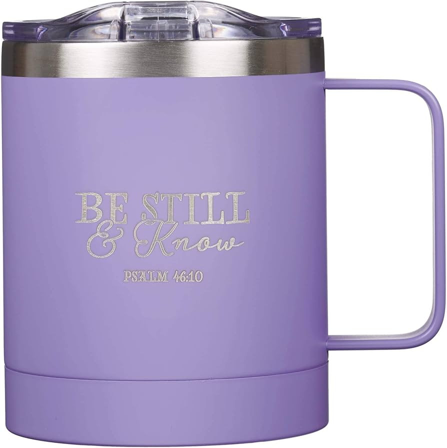 Christian Art Gifts Be Still & Know Stainless Steel Purple Mug w/Psalm 46:10 - Camp Style Travel ... | Amazon (US)